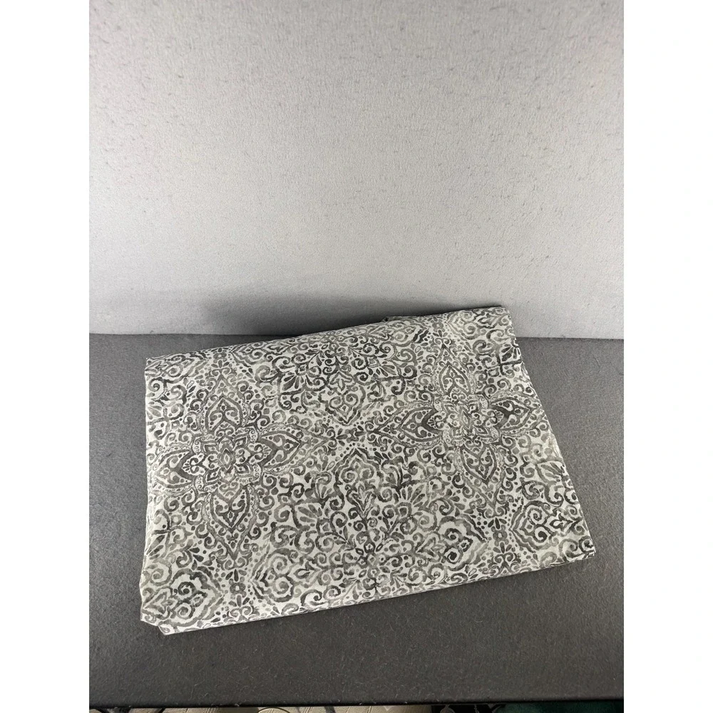 IKEA Angsklocka Duvet Cover Full Queen Gray White Paisley Print Boho Cottagecore